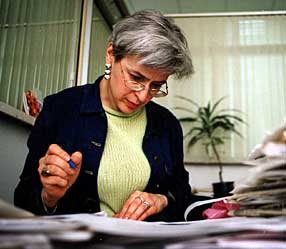 Anna Politkovskaja in redazione